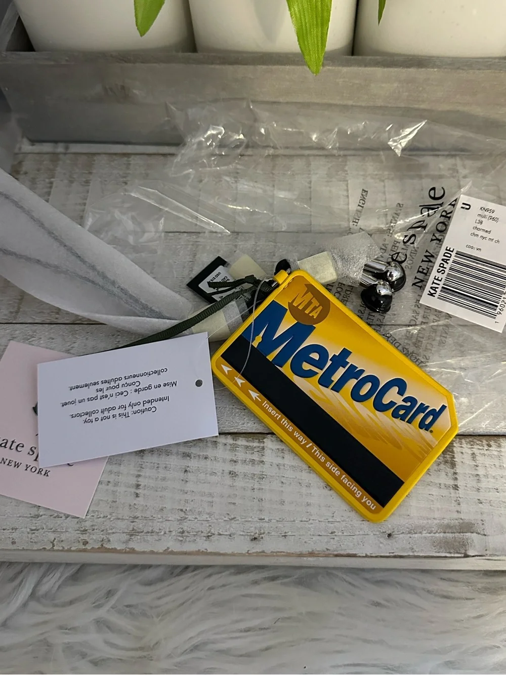Nwt Kate spade NYC metro card bag charm
